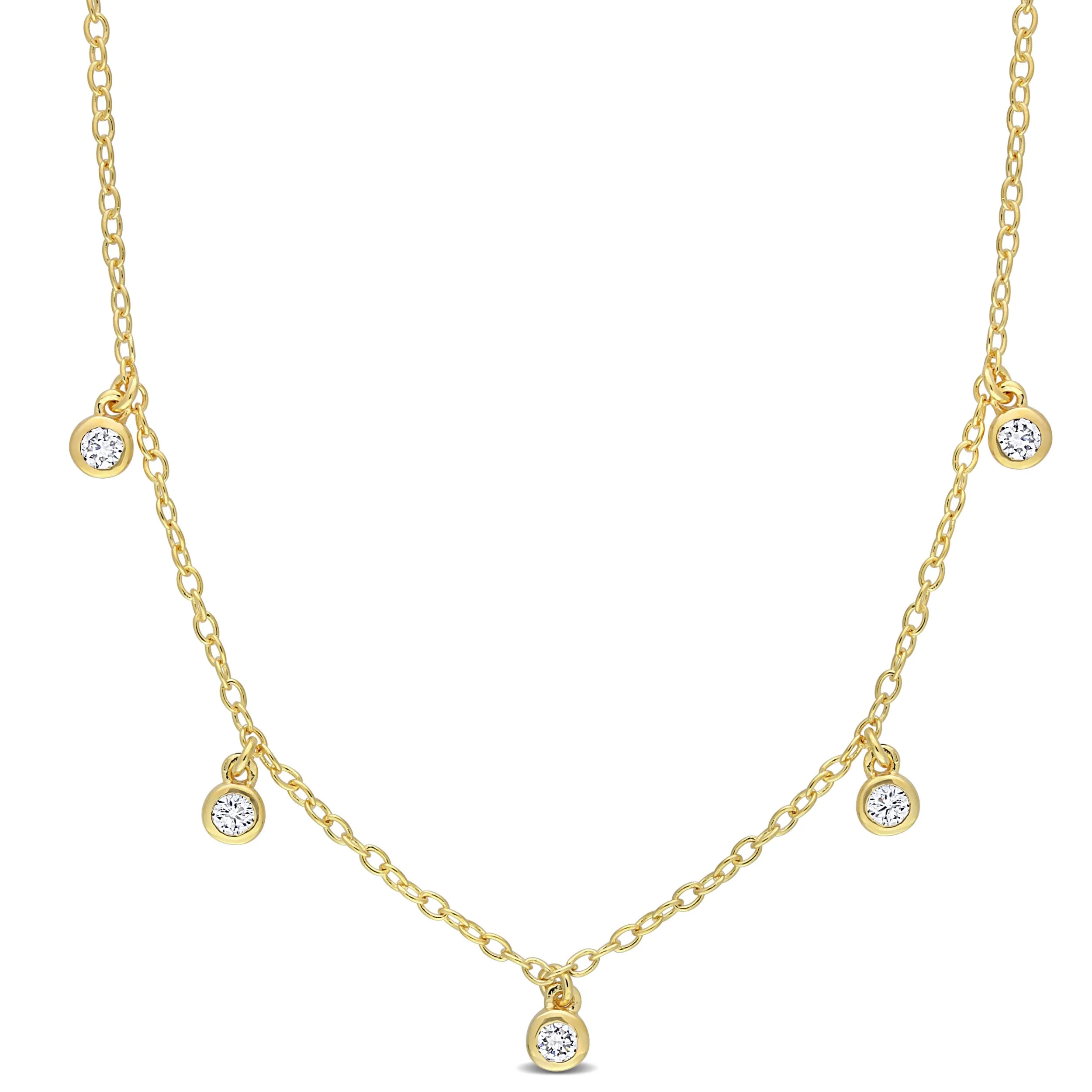 Clean Sofia B. 1 6ct TW Lab-Grown Diamond Station Necklace 18k Yellow Silver Specialty