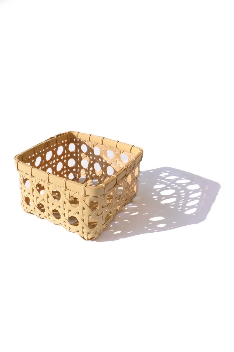 Breathable bamboo basket - square Contemporary