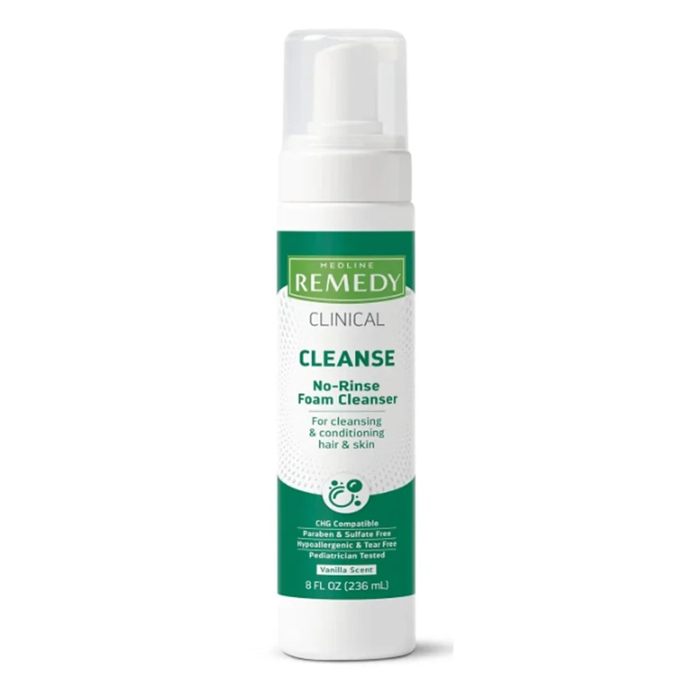 Fashionable Medline Remedy Cleanse No Rinse Foam Cleanser Vanilla Scent for Cleansing and Conditioner Hair and Skin 8Oz 236ml Optimized