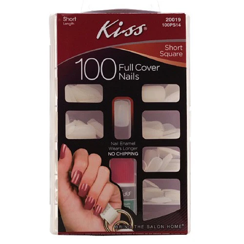 Elite Kiss 100 Full Cover Nails Short Length Short Square - 1 Set Next-Generation