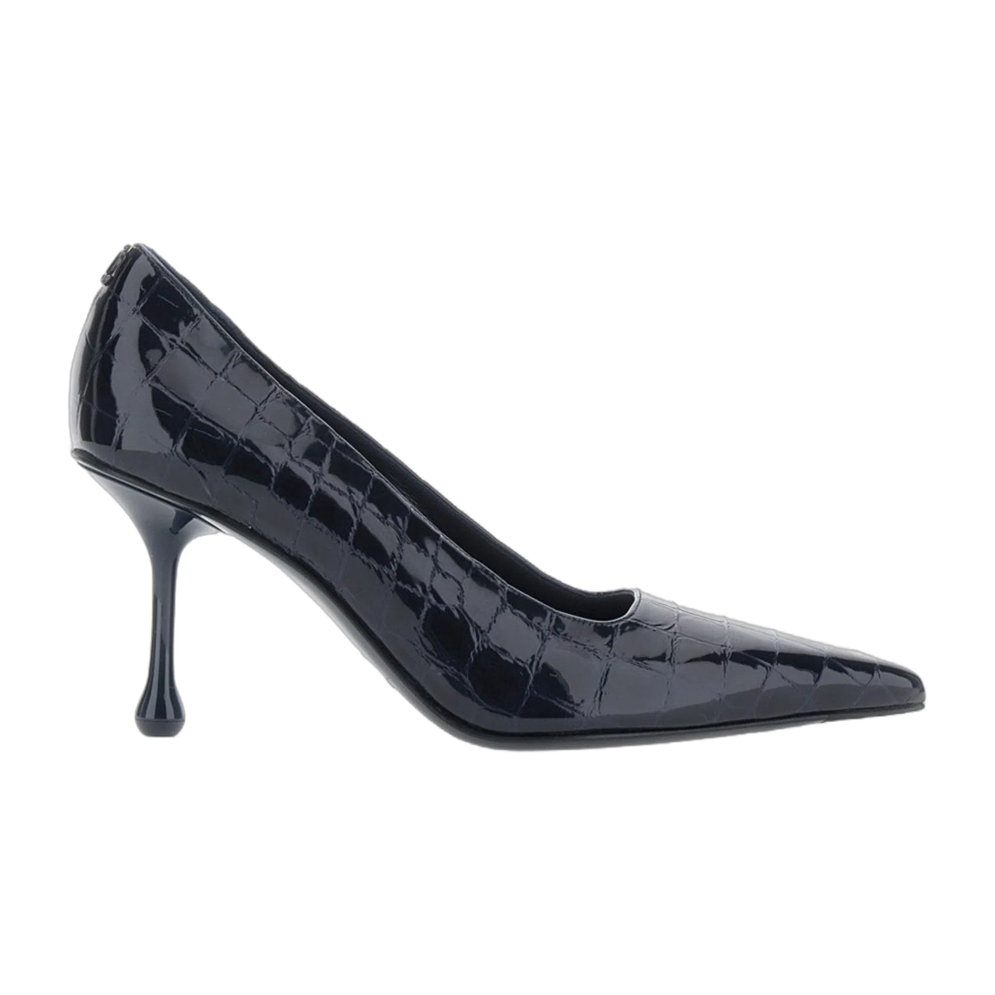 Stylish Pumps IXIA 80 Shiny Croc Embossed Blue Versatile
