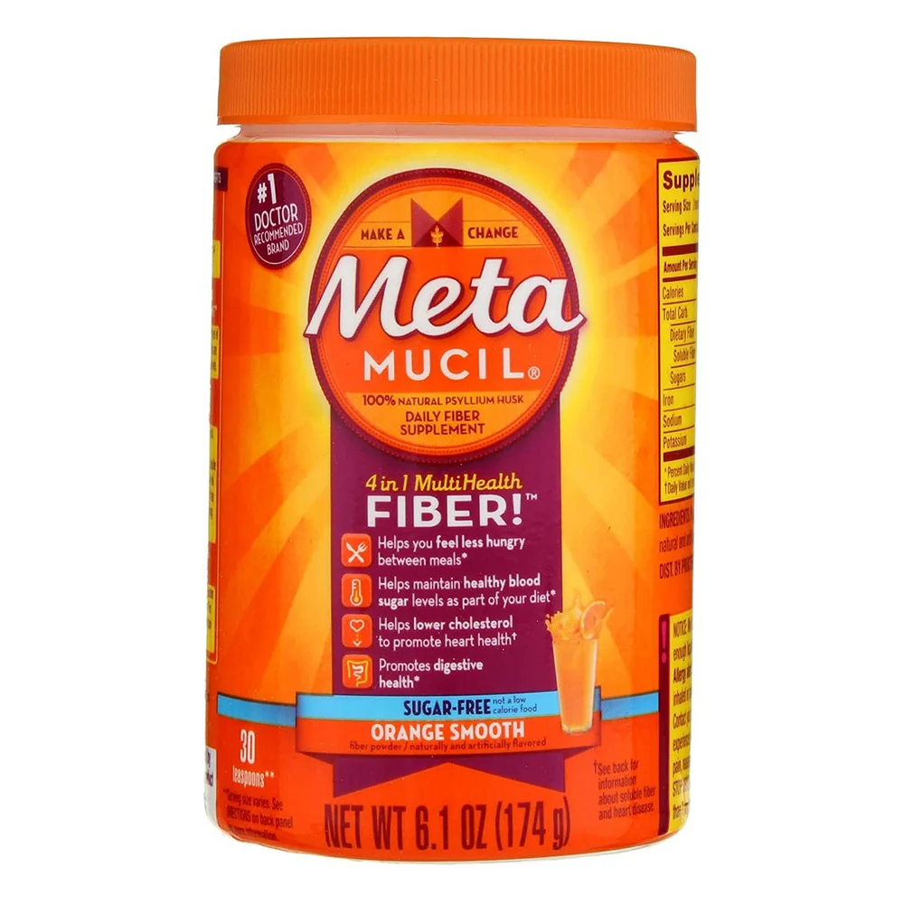 Durable Metamucil Sugar Orange Fiber Supplement 6.1Oz 174g Classic