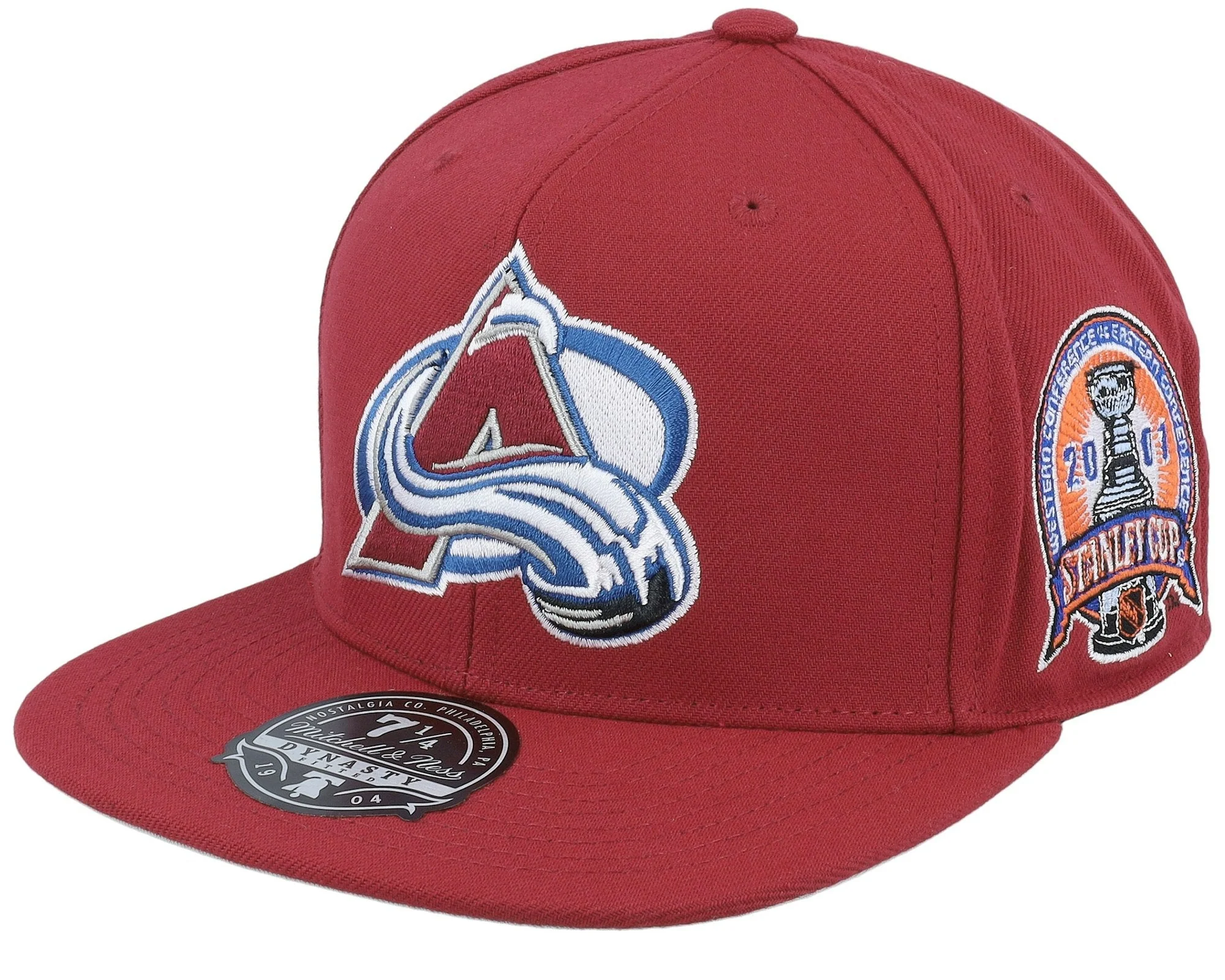 Green Mitchell Ness Men's NHL Side Patch Fitted Avalanche Fitted Caps User-Friendly