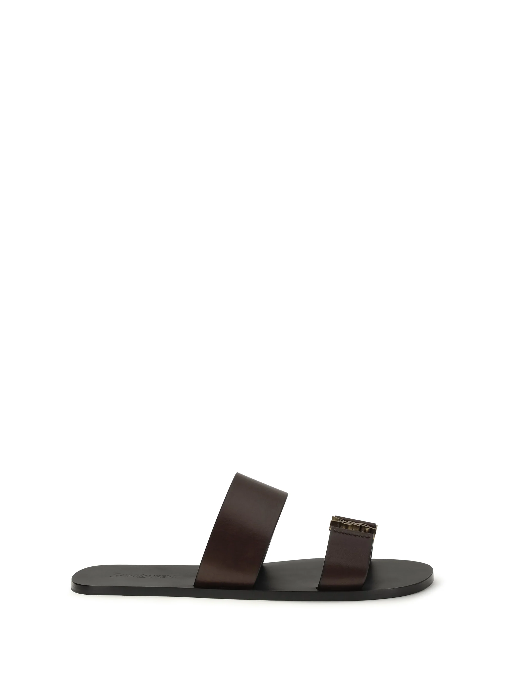 Fashionable Sandals Babylone Coffee Calfskin Green