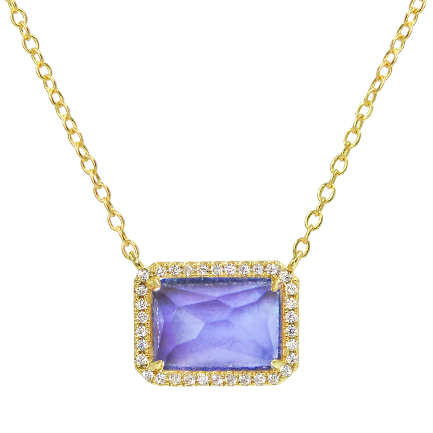 Durable Kamaria Atiena Lab Created Rectangle Gemstone Necklace Next-Generation