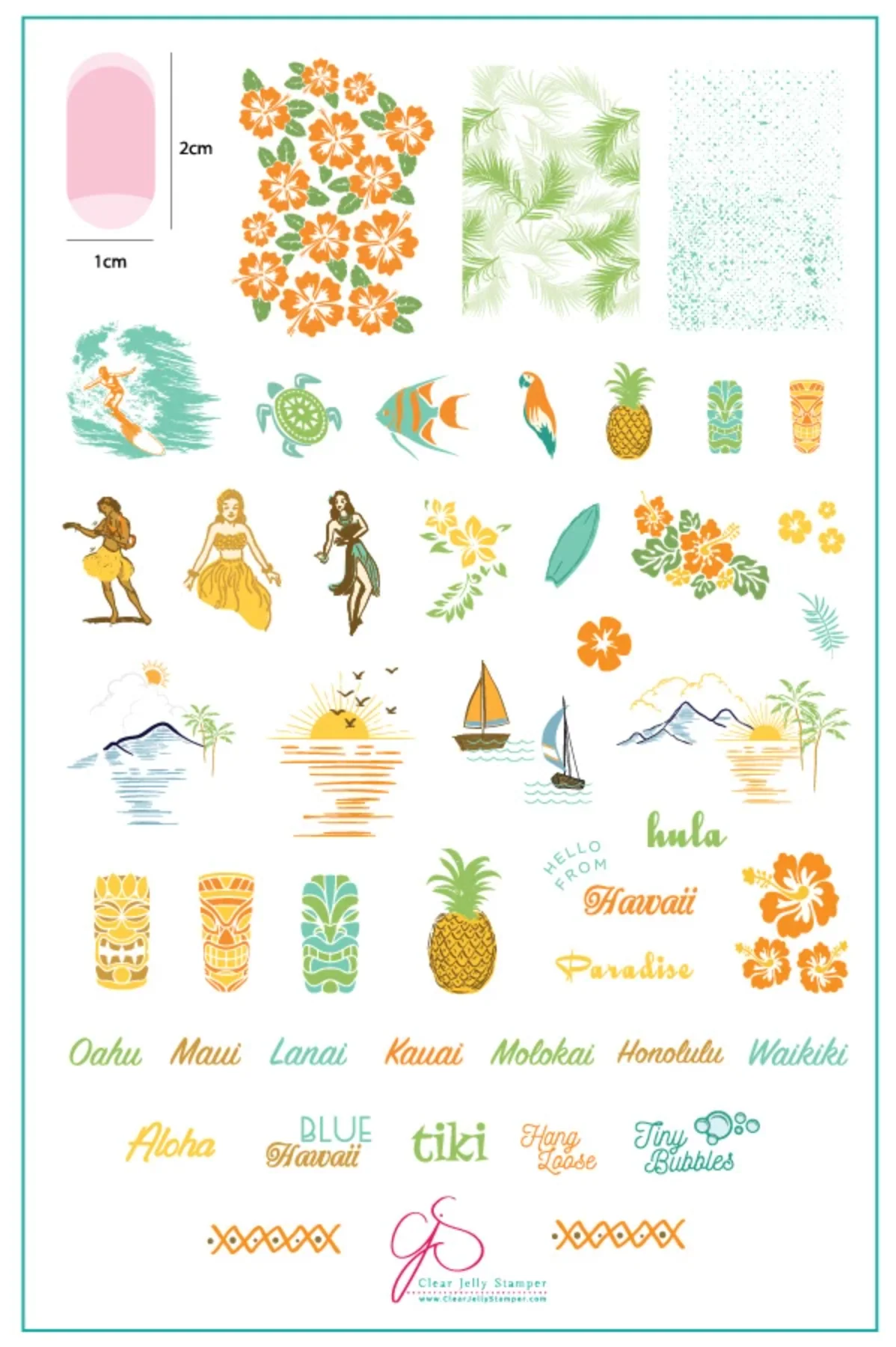 Environmentally Friendly Aloha CJS-128 - Clear Jelly Stamping Plate Convenient