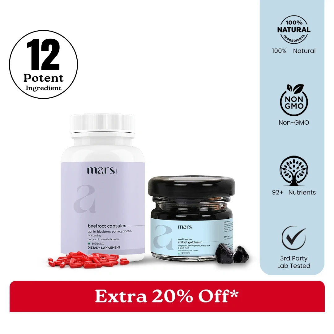 Practical Mars Nitric Gold Combo Mars Beetroot Nitric Oxide Booster Mars Pure Himalayan Shilajit Gold Resin Organic