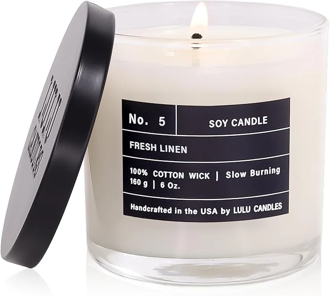 Artisan Lulu Candles Fresh Linen Luxury Scented Soy Jar Candle Hand Poured in The Advanced
