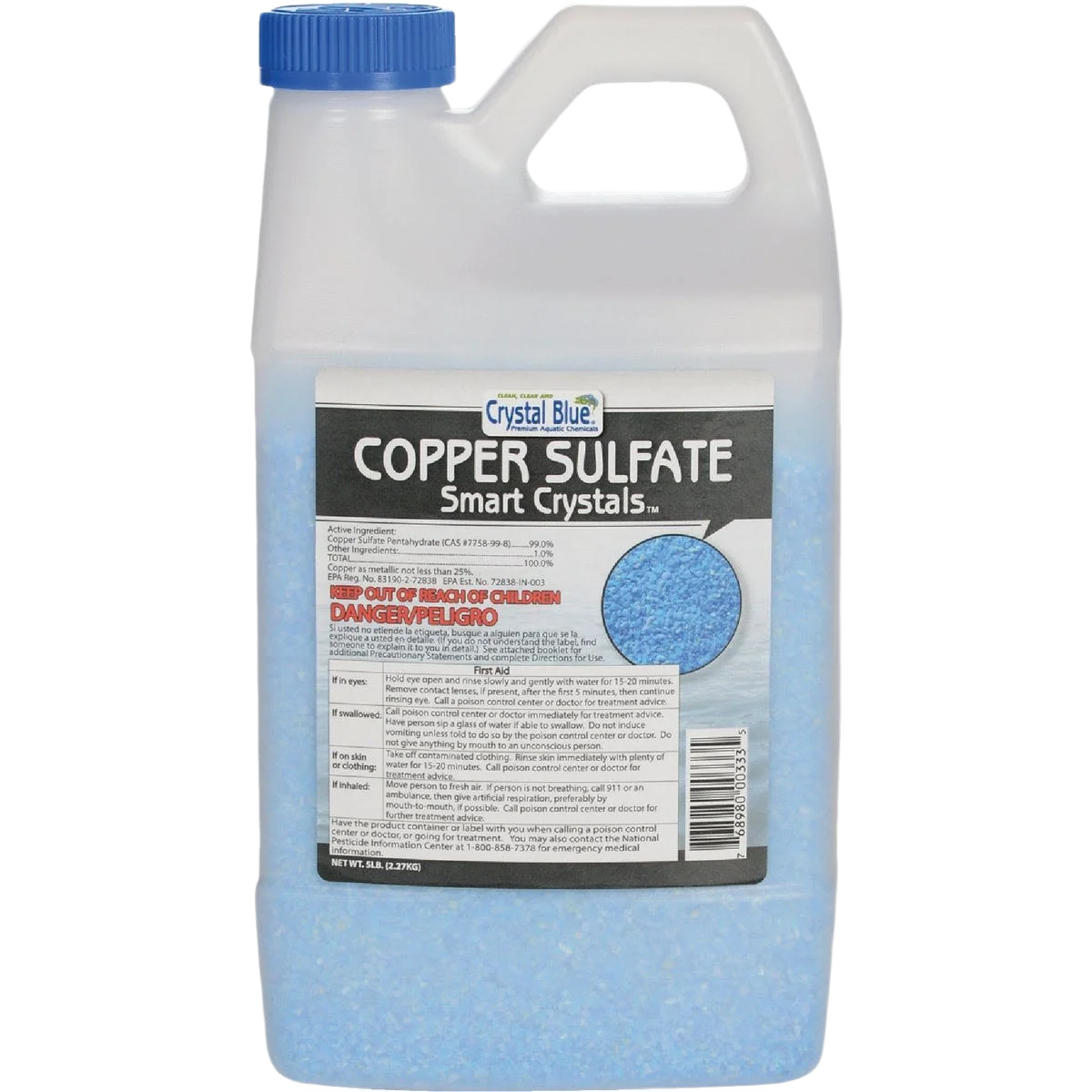 World-Class Crystal Blue Copper Sulfate Smart Crystals Moss Algae Killer 5 lb. First-Class