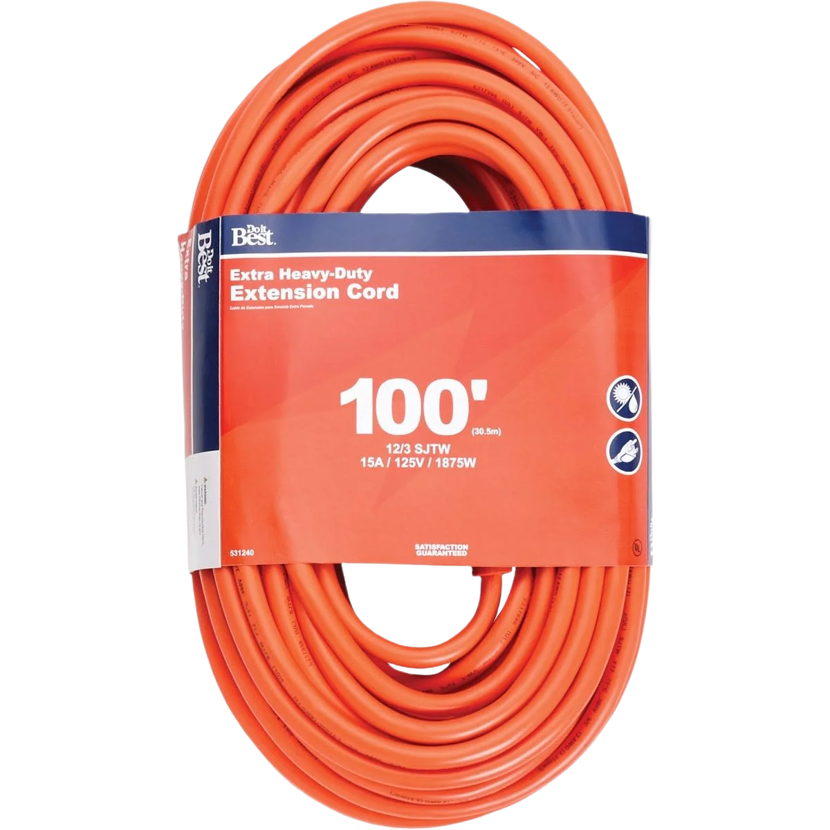 Advanced Do it Orange 12 3 Heavy-Duty Outdoor Extension Cord 100 ft. Green