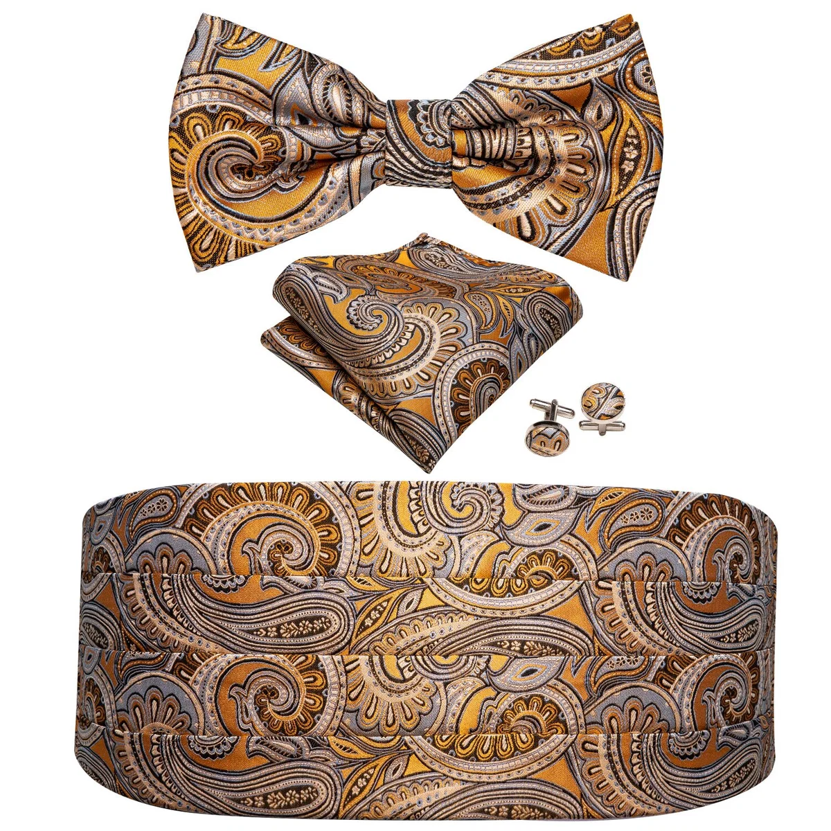 Versatile Paisley Silk Cummerbund Set Unique