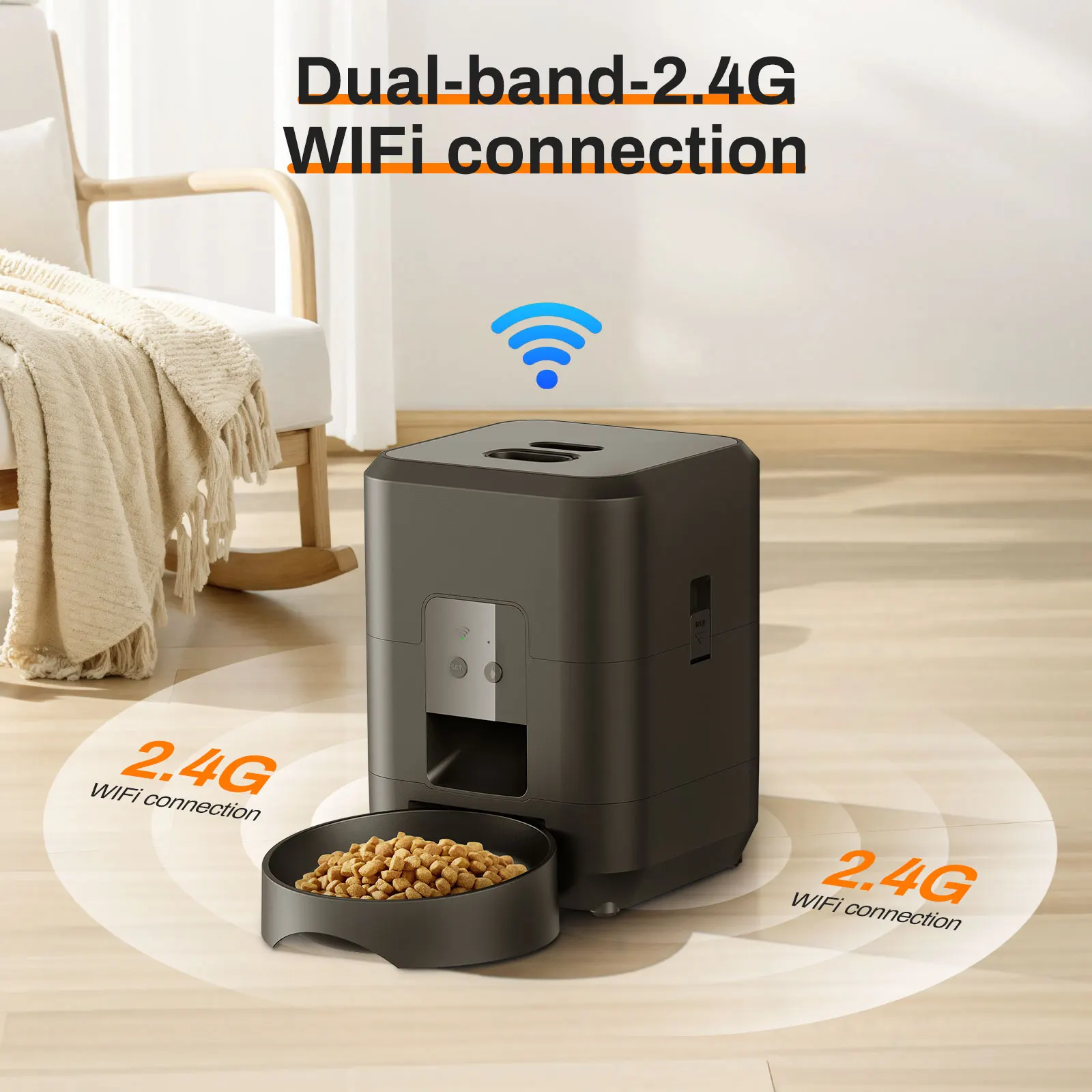 Fashionable Smart Pet Feeder Automatic Cat Feeder Dog Slow Food Machine With Timed Quantitative Automatic Cat Food Dispenser Cat Dog BowlSPECIFICATIONS Optimized