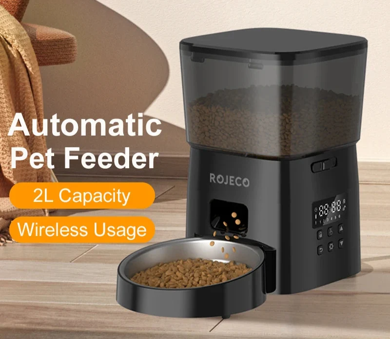 Comfortable Smart Automatic Cat Feeder with Button Control and Kibble Dispenser Responsible