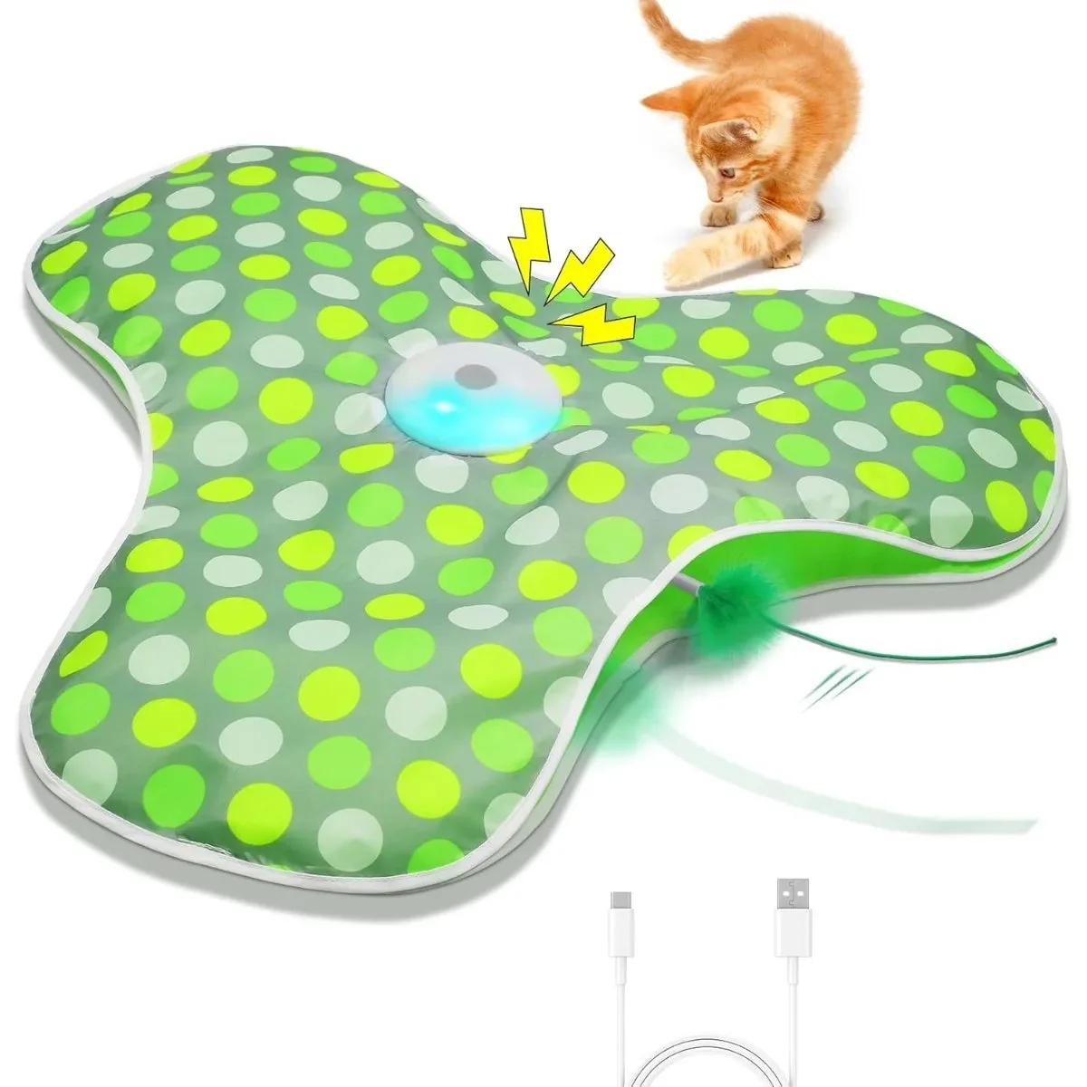Classic Interactive Cat Toy - Rechargeable Moving Feather Squeaky Mouse Genuine