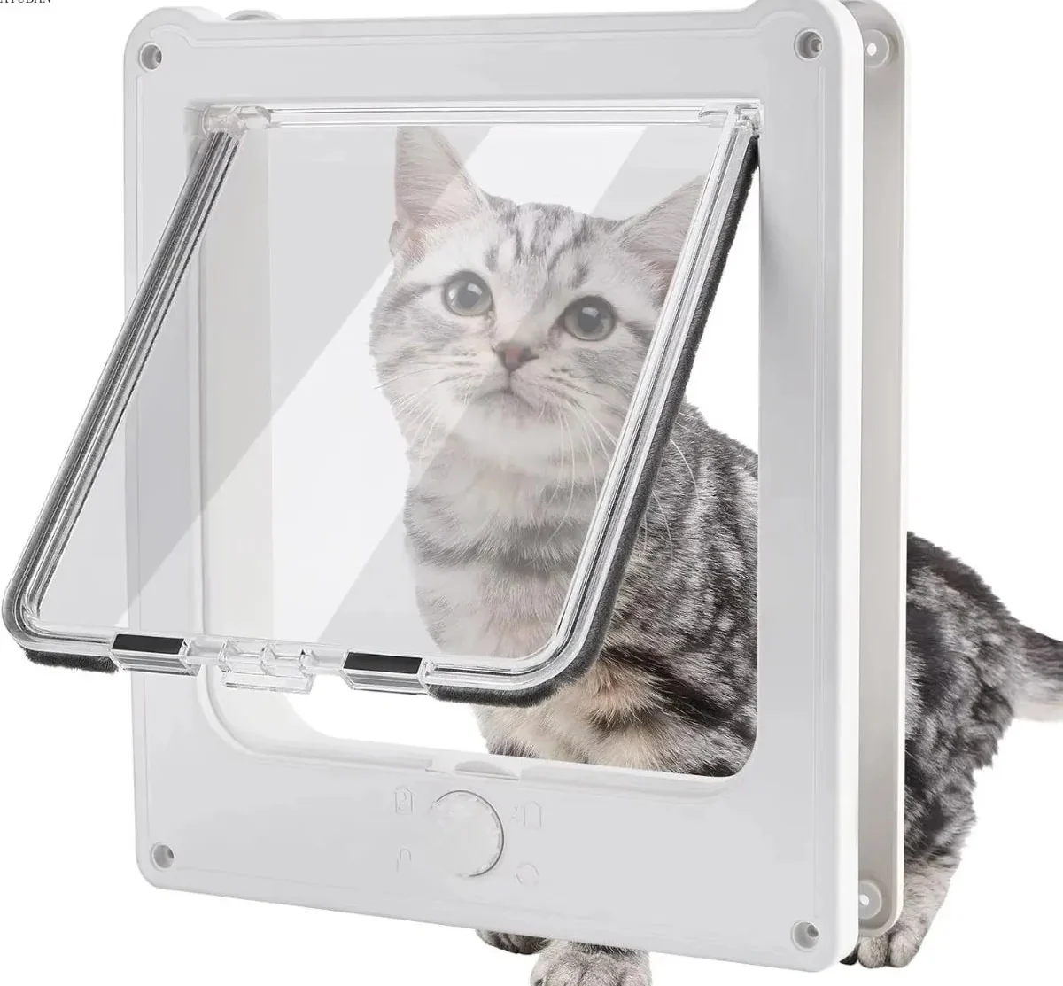 Authentic 4-Way Cat Door - Magnetic Closure Indoor Pet Door for Cats up to 20lbs Original