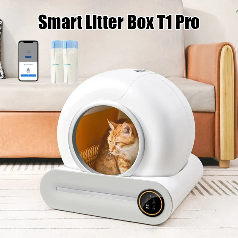 Reusable 65L Self-Cleaning Automatic Cat Litter Box — App Control Ionic Deodoriser Fully Enclosed Original Design