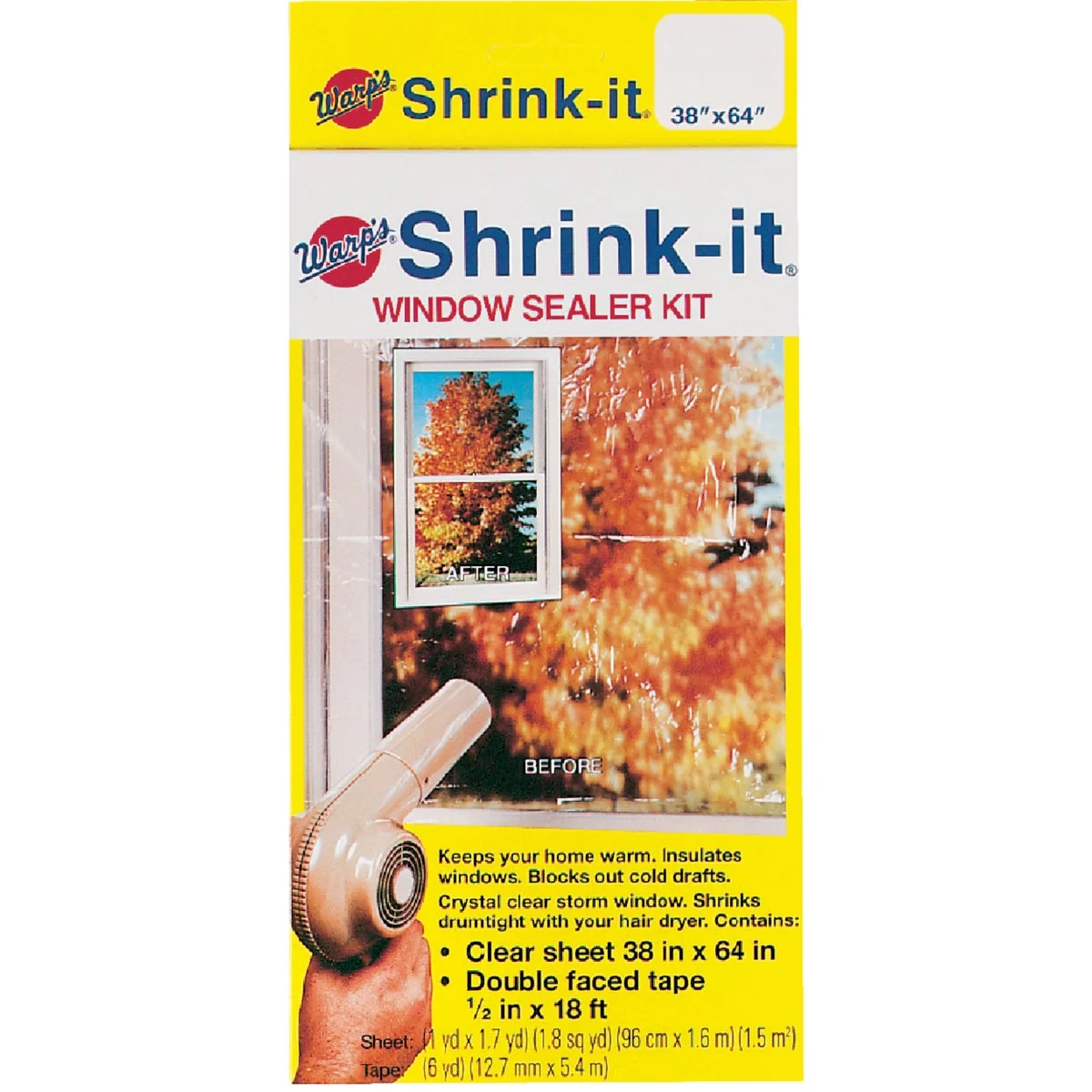 Versatile Warp's Shrink-it 38 In. x 64 In. Indoor Shrink Film Window Kit Comfortable