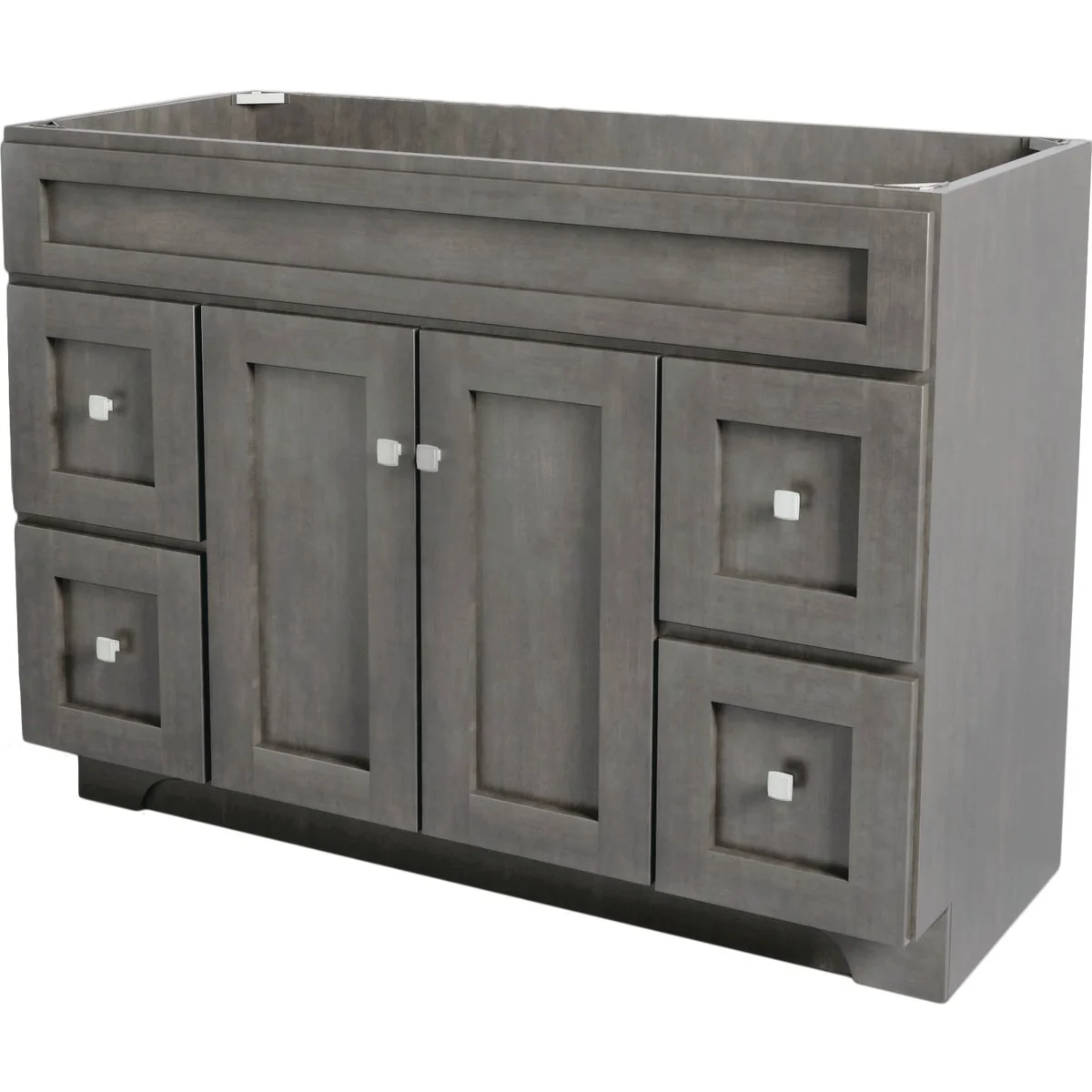 Advanced CraftMark St. Paul Designer Gray Stained 48 In. W x 34 In. H x 21 In. D Vanity Base 2 Door 4 Drawer Innovative