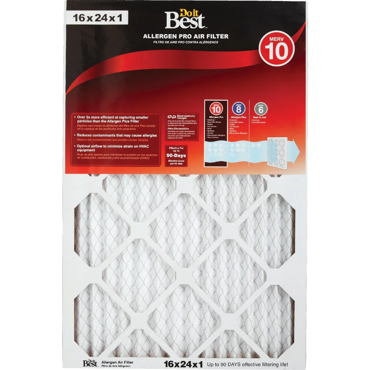 World-Class Do it 16 In. x 24 In. x 1 In. Allergen Pro MERV 10 Furnace Filter Flexible