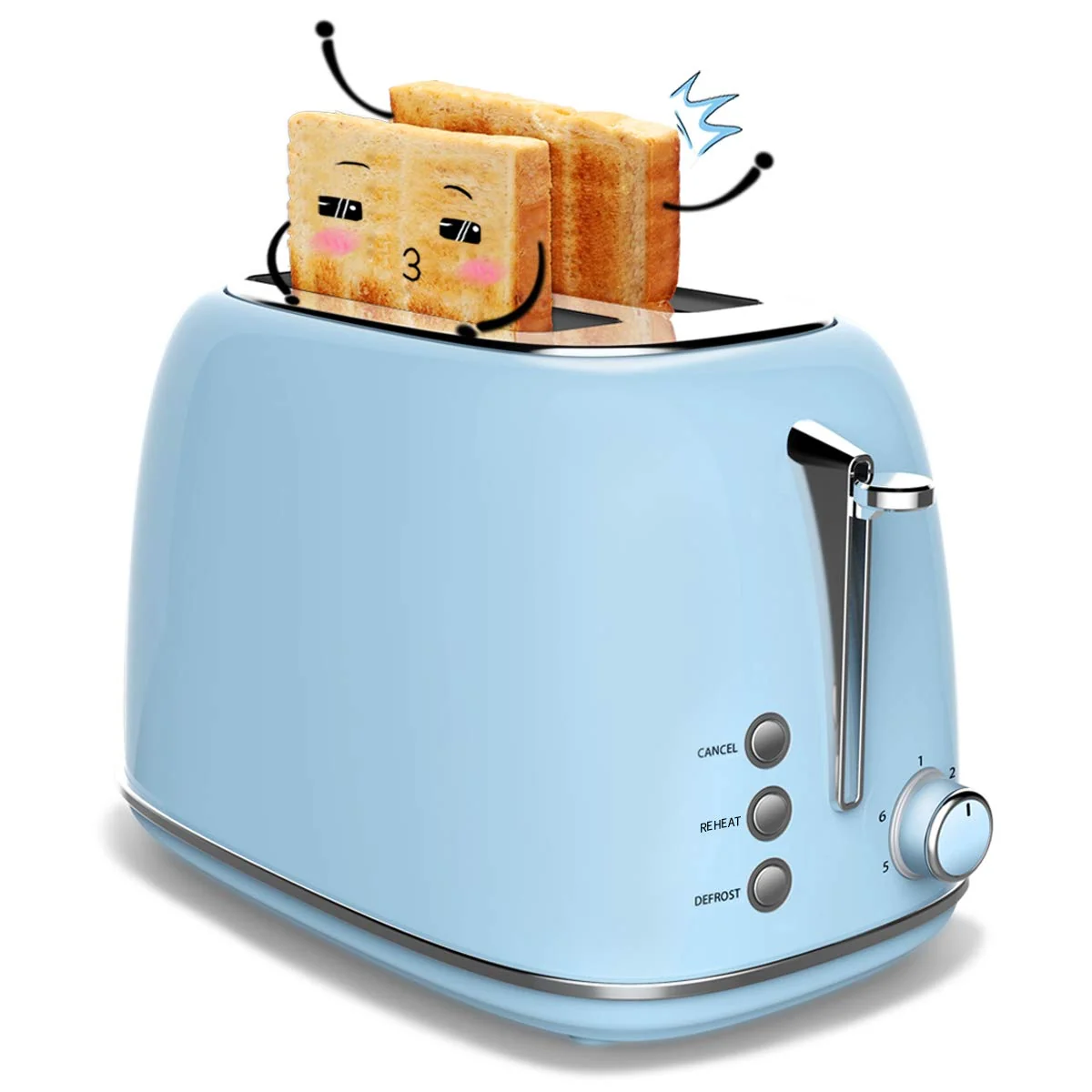 Professional Retro Stainless Steel Bread Toaster Green