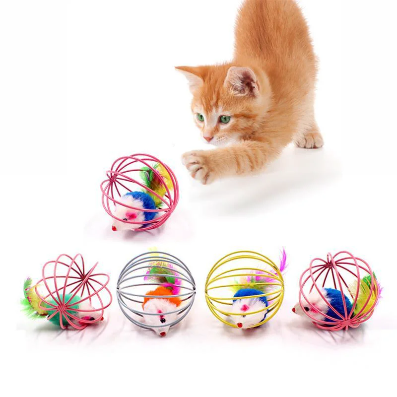 Excellent 1 Pcs Cat Toy Stick Feather Wand with Bell Mouse Cage Toys Plastic Artificial Colorful Cat Teaser Toy Pet Supplies Random Color Hollow Balls with Feather Tail Kitten Chase Pounce Toy Cat Feather Toy Environmentally Friendly