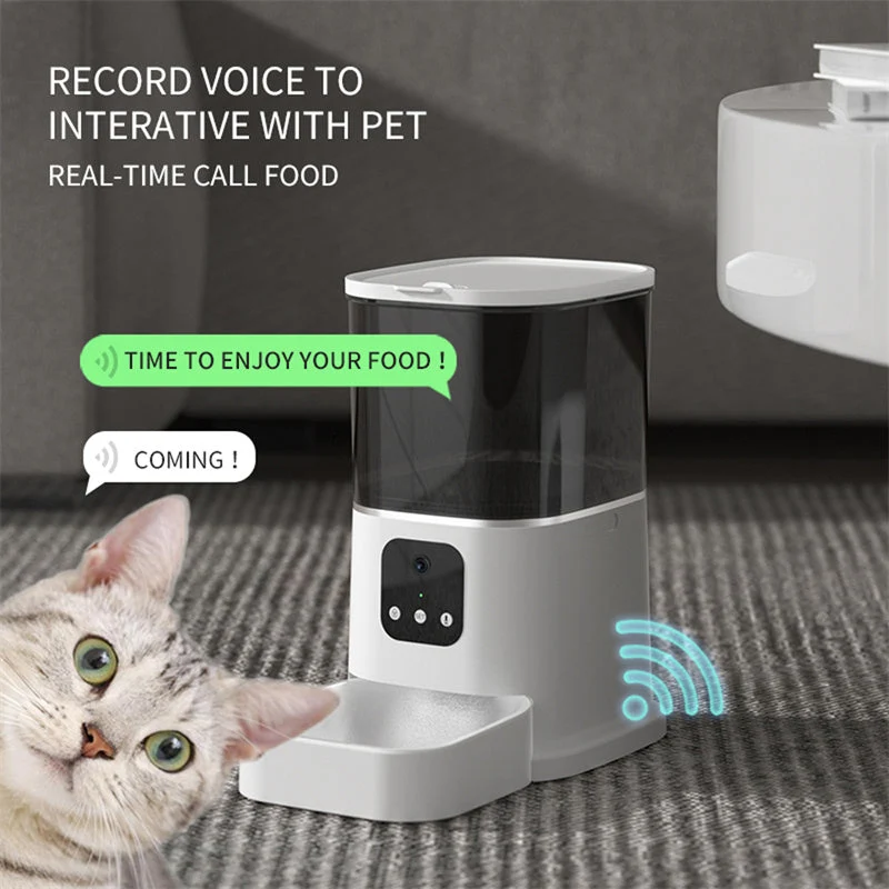 Fast Pet Automatic Feeder Large Capacity Smart Voice Recorder APP Control Timer Feeding Cat Dog Food Dispenser With WiFi Pet Bo Enhanced