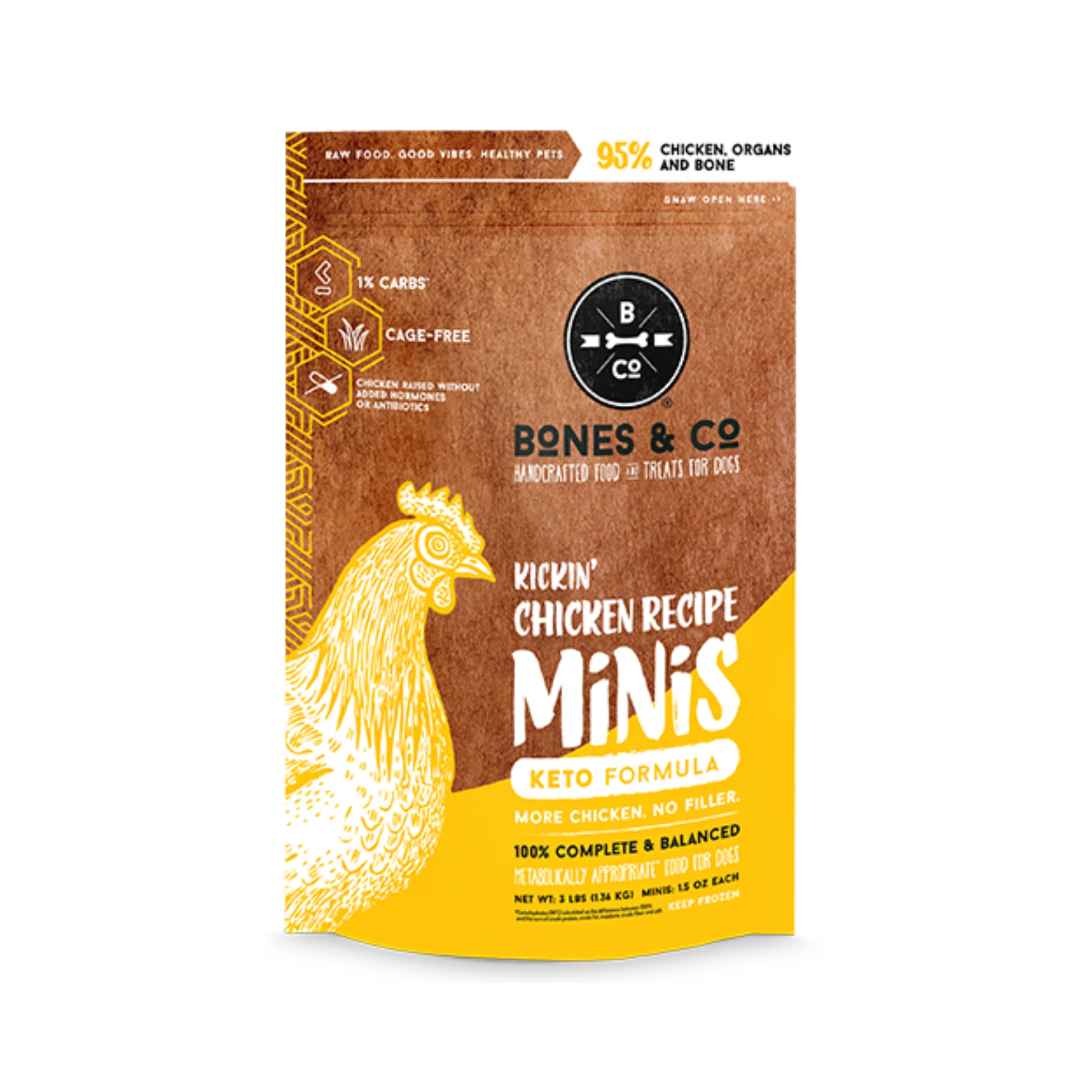 Advanced Bones Co. Kickin' Chicken Recipe Frozen Raw Dog Food Superior