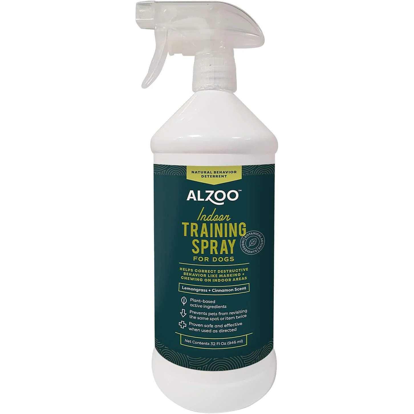 Specialty ALZOO Indoor Training Spray for Dogs — Lemongrass Cinnamon 32 oz Next-Generation