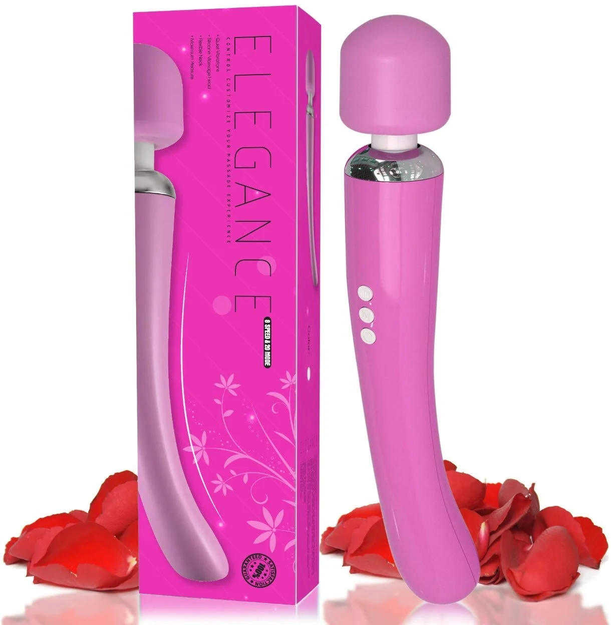 Enhanced Morpilot Therapeutic Personal Massager - Handheld Cordless and Powerful Wand - 8 Speeds 20 Vibrating Patterns - USB Rechargeable - Recovery Effect for Women and Men Body Neck Back Shoulders Contemporary