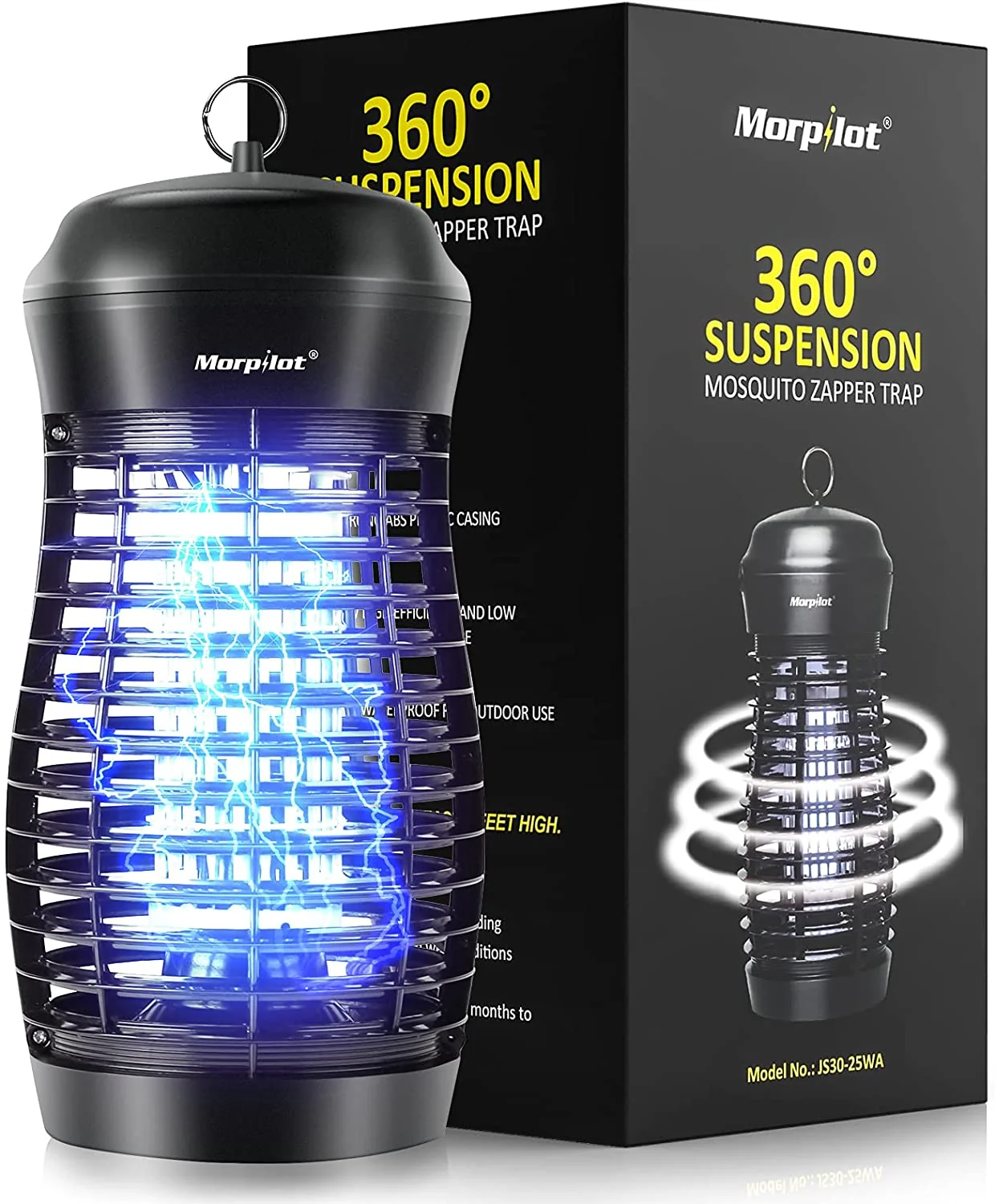 Enhanced Morpilot Bug Zapper Outdoor 4200V Mosquito Electric Zapper 25W Mosquito lamp Killer Mosquito 2 500 Sq Insect Fly Trap Indoor Outdoor - Waterproof Light Bulb Lamp Advanced