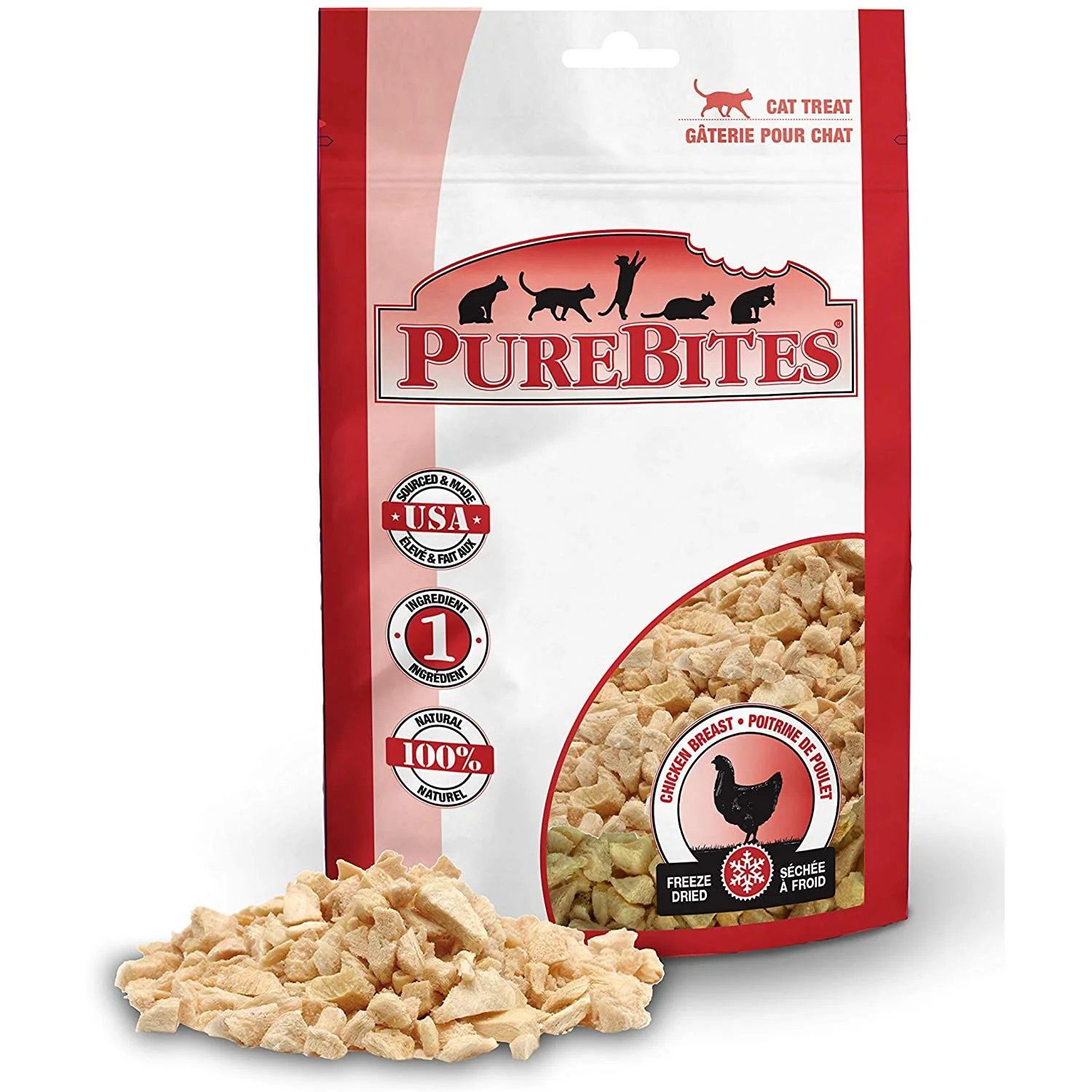 Environmentally Friendly PureBites ze-Dried Chicken Cat Treats — Single Ingredient 1.09 oz Certified