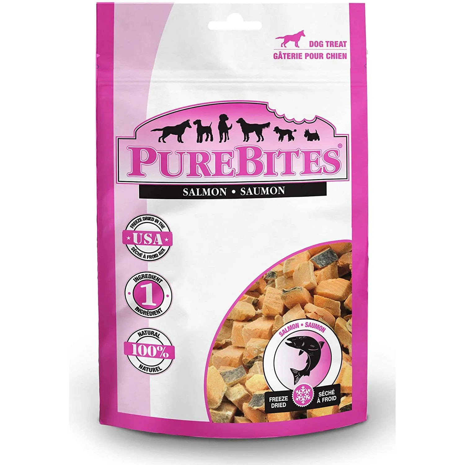 Easy-to-Use PureBites ze-Dried Salmon Dog Treats — Single Ingredient Functional