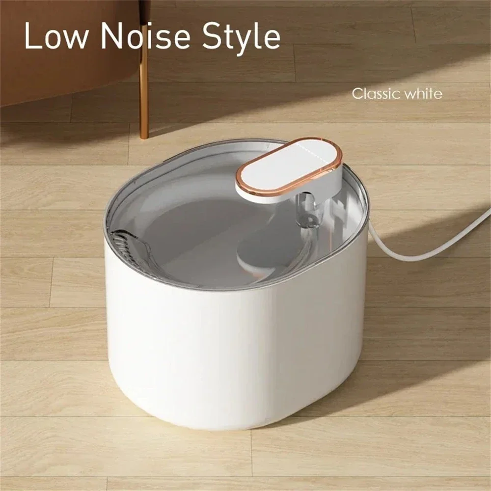 Smooth Automatic Pet Drinking Fountain Intelligent Water Dispenser 3L Casual