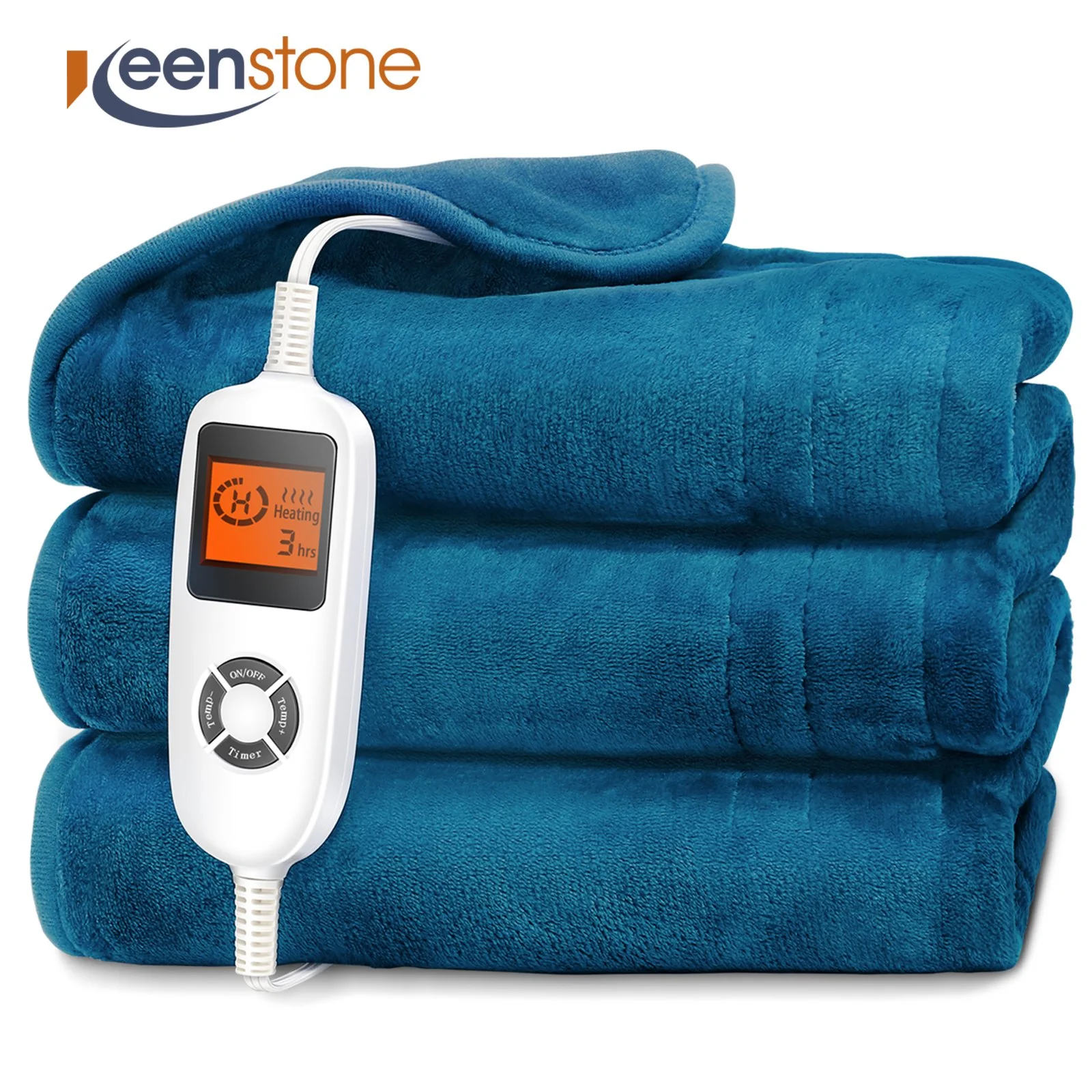Green Electric Heated Throw Blanket Keenstone Machine Washable Fast Heated Flannel Blanket Twin Size Darkturquoise Fine