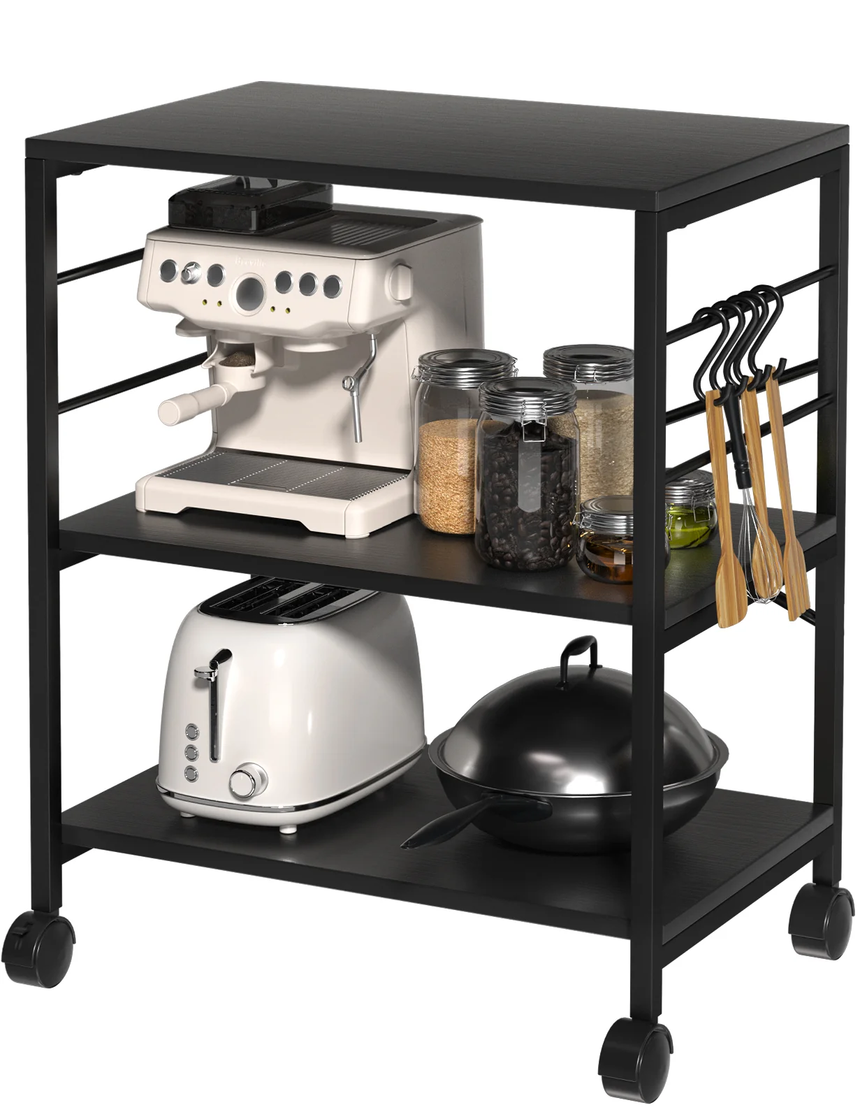 Durable 3B Cheflaud Rolling Kitchen Storage Cart User-Friendly
