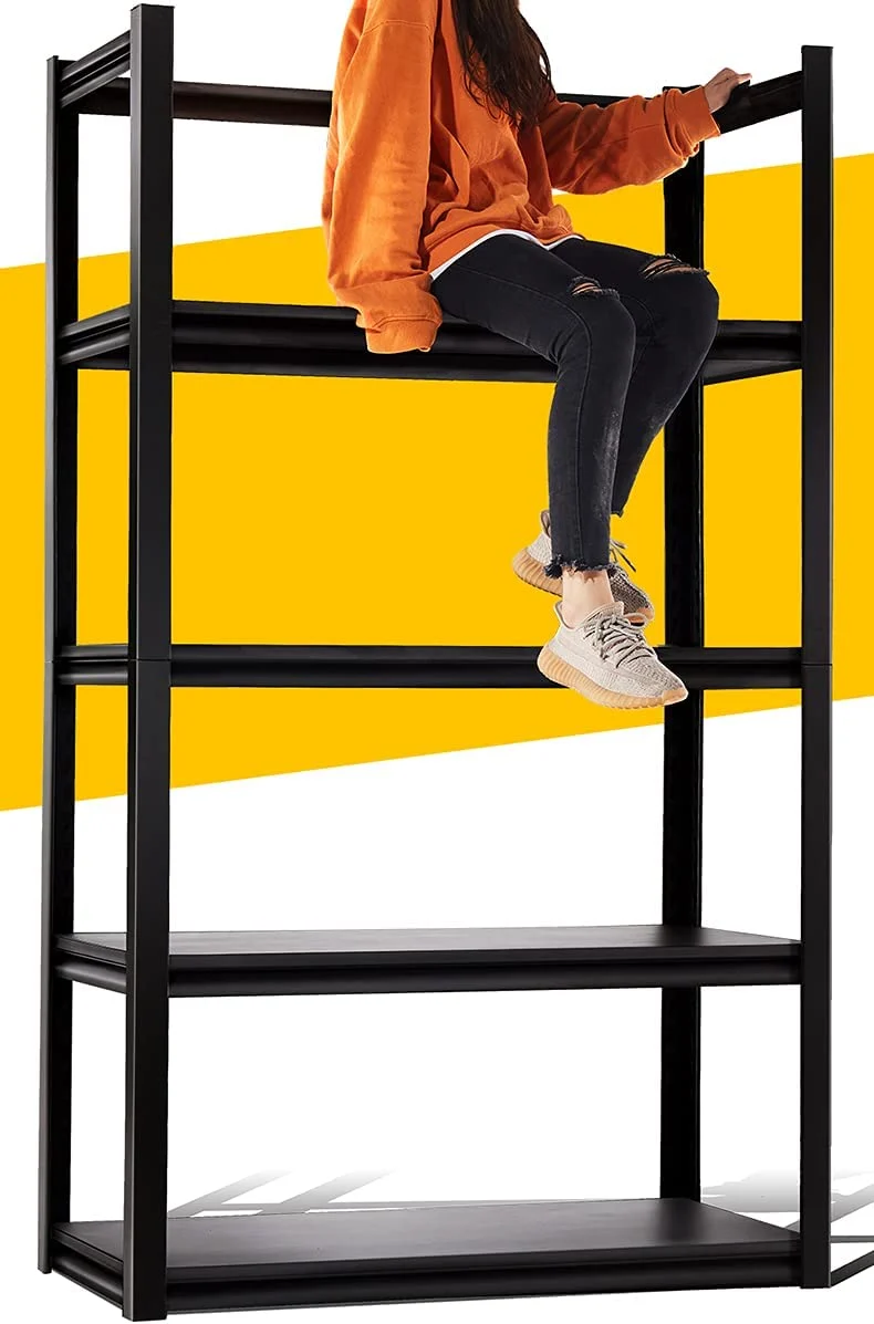 Professional Garage Shelving Heavy Duty Storage Shelves Hold 2000LBS Adjustable Garage Storage Shelves 5-Tier Metal Shelving Unit for Garage Heavy Duty Shelving Basement Storage Rack 32 W x 16.5 D x 63 H High-Grade