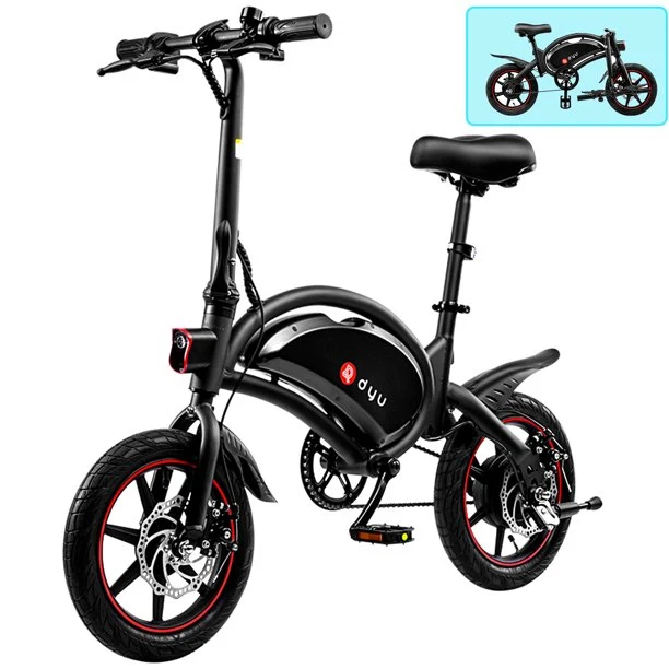 Artisan Folding Electric Bike for Adults Teens DYU D3F 14 Electric Bicycle Commuter City E-Bike with 250W Motor and 36V 10AH Lithium-Ion Battery 37-40miles Travel Range User-Friendly