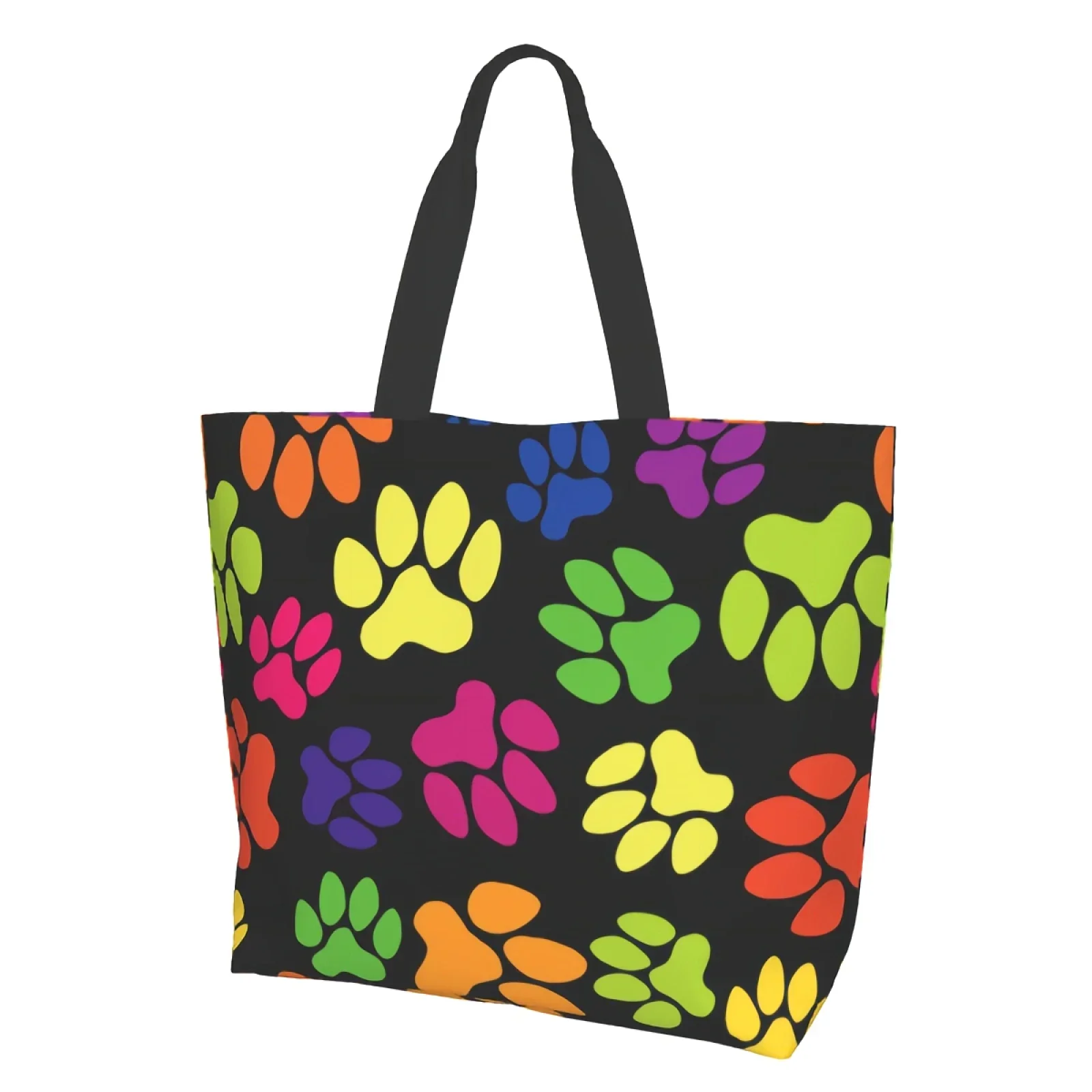 Original Design Dog Paw Print Canvas Tote Bag Dependable