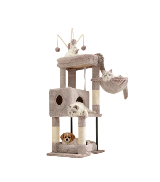 Premium Material Cat Tree 45.3-Inch Cat Tower for Indoor Cats with Large Perch All-in Professional