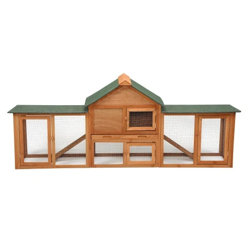 Fine Crafted Large Wooden Rabbit Cage Indoor And Outdoor Rabbit Cage With Pallets And Small Animal Slides Reusable