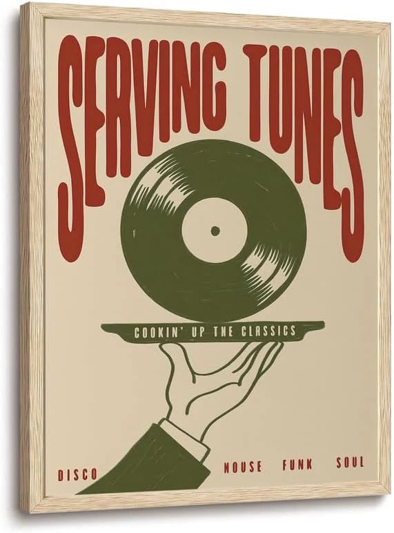 Quality XJYISUO Framed Wall Art Vintage Music Wall Decor Retro Vinyl Record Canvas Art Serving Tunes Pictures Trendy Mid Century Paintings Disco Funk Soul Artwork For Living Room Home Bar Music RoomAbout This Reliable