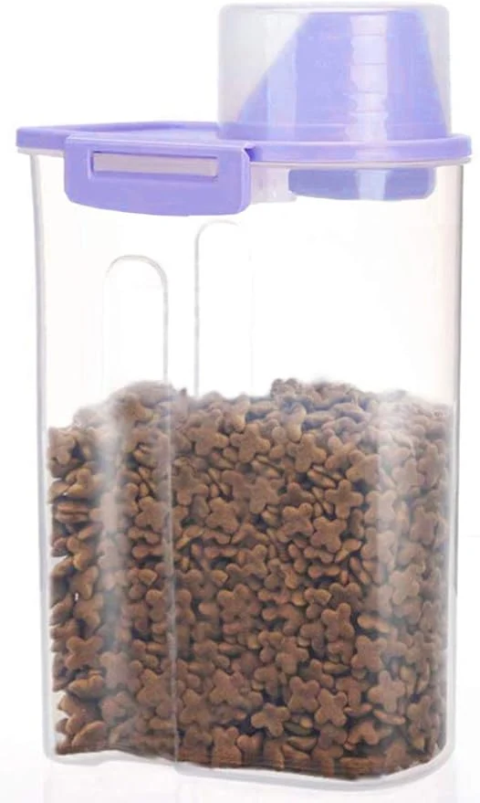 High-End Pet Food Storage Container with Measuring Cup Pour Spout and Seal Buckles Food Dispenser for Dogs Cats Purple About ThisOverview Easy-to-Use