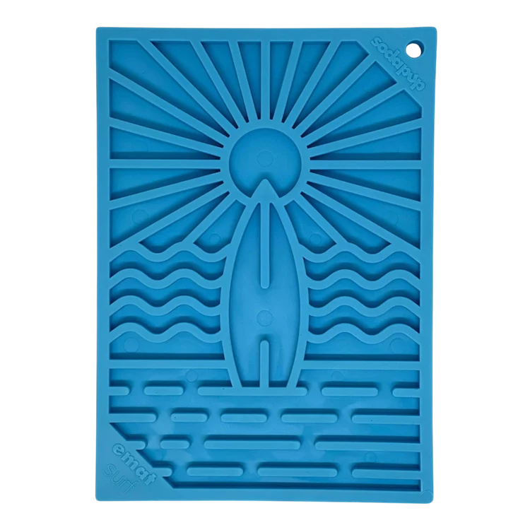 Lightweight Surf's Up eMat - Small Lickmat for Dogs and Cats Beach-Themed Design SodaPup Refined