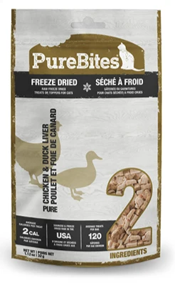 Refined PureBites® Chicken Breast Duck Liver ze-Dried Cat Treats Traditional