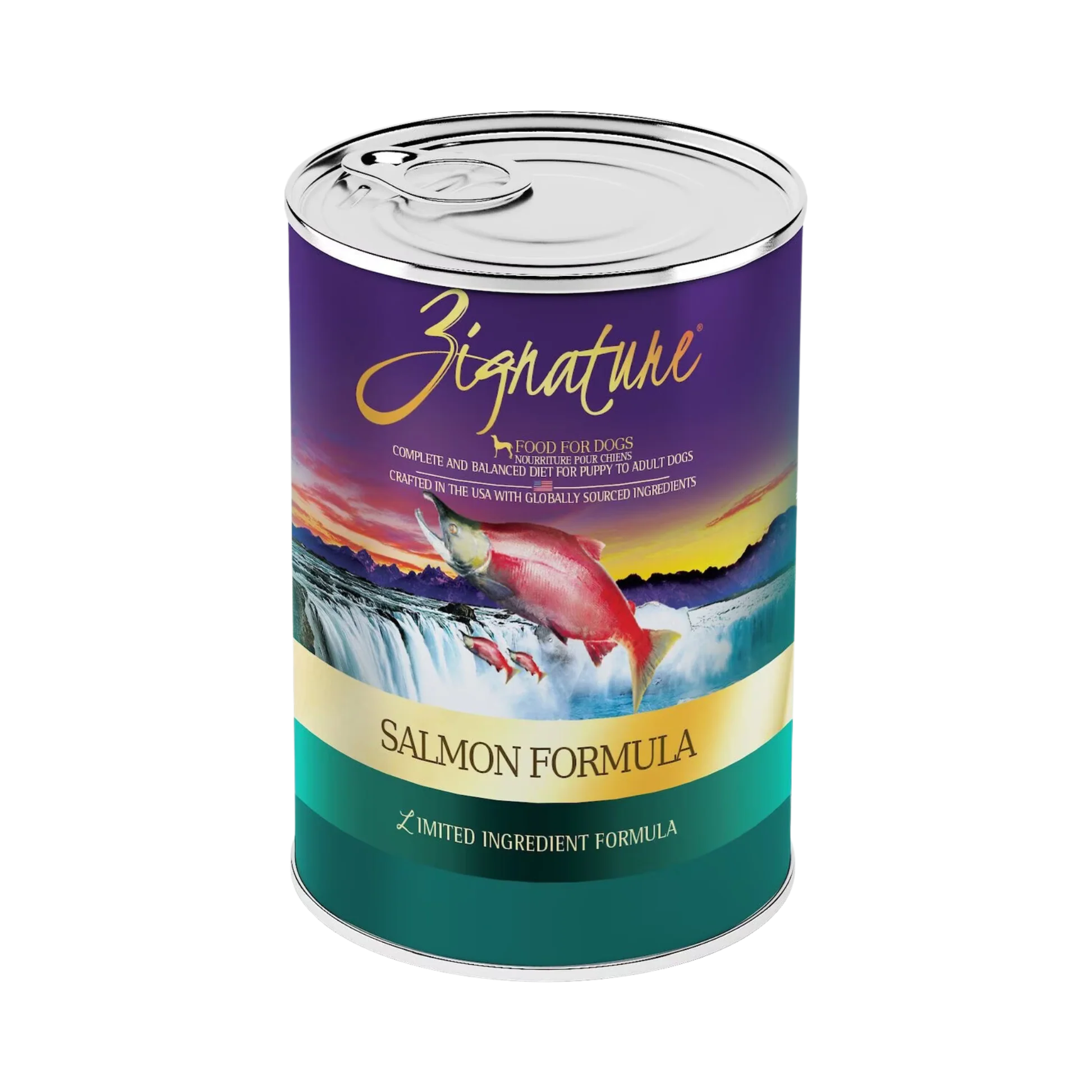 Sophisticated Zignature Salmon Formula Wet Dog Food 13oz Organic