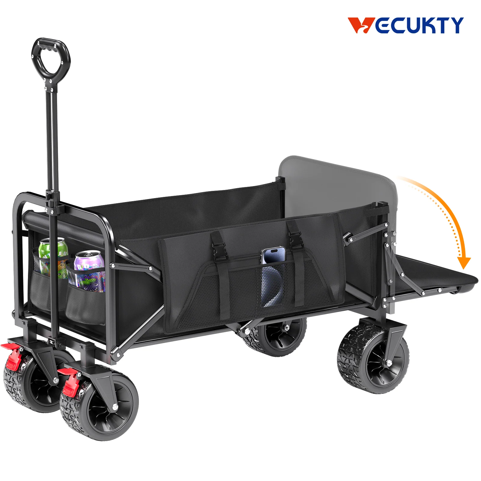 High-Quality Collapsible Camping Garden Wagon for 10x20ft Canopy All-Terrain Tank Wheels for Camping Sports Shopping Beach Support Up to 330lbs Reliable