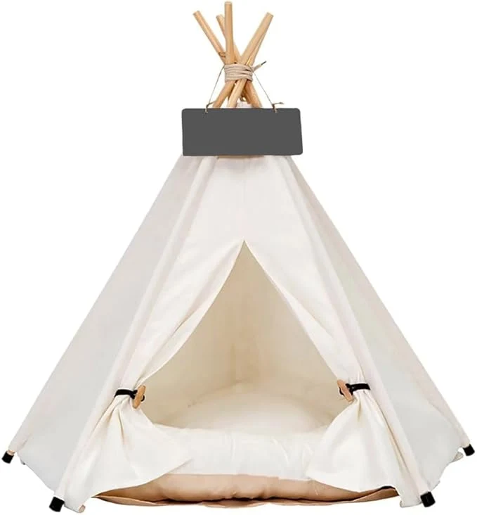 Superior Pet Teepee Dog Puppy Cat Tents Tipi Bed Portable Houses with Thick Cushion for Pets Up to 20lbsAbout ThisOverview Organic