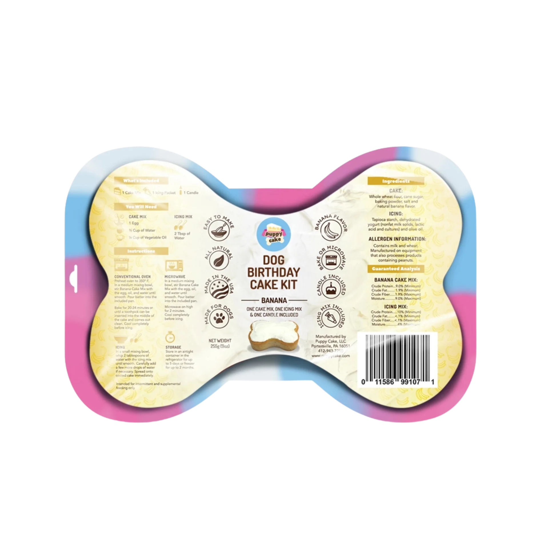 Solid Puppy Cake Banana Dog Birthday Kit Sophisticated