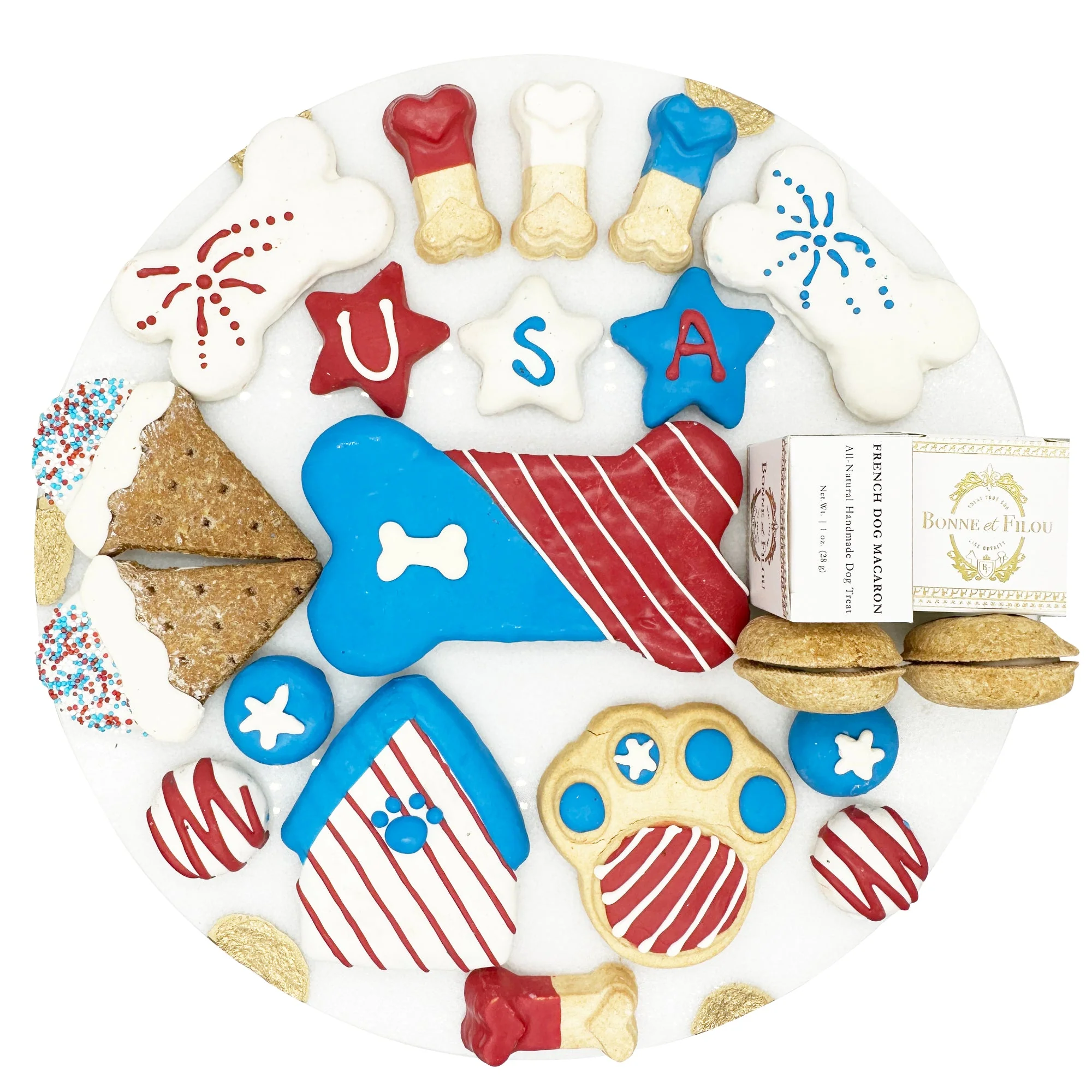 Original USA Themed Dog Treats Gift Box Functional