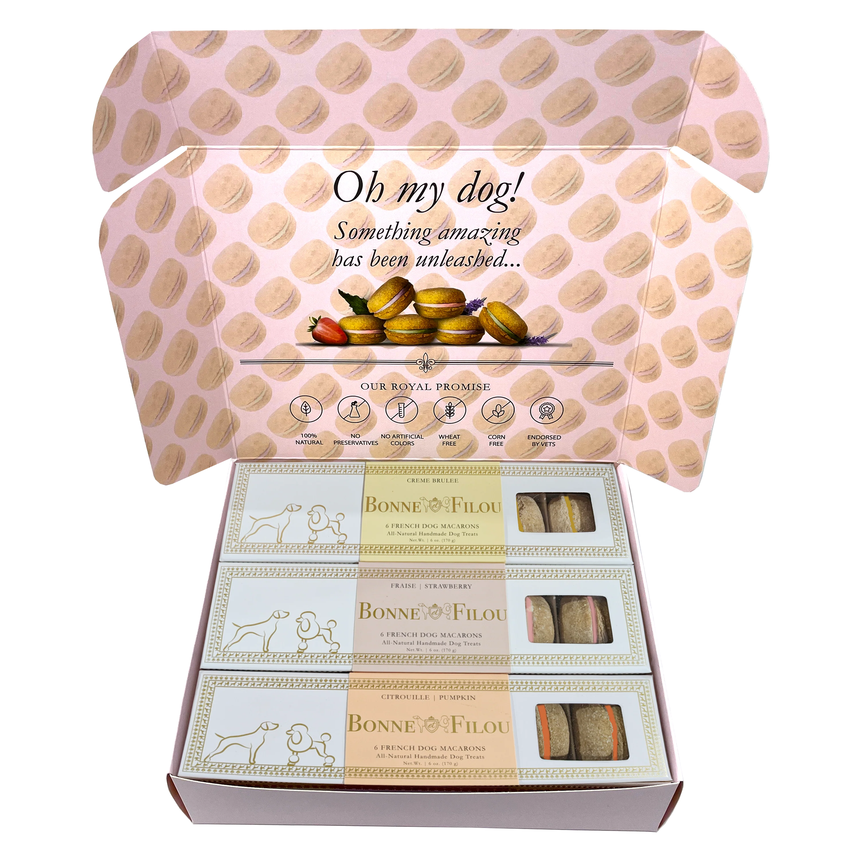 Artisan Dog Macaron Combo Gift Box 18 French Dog Macarons Advanced